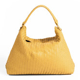 Handmade Woven Original Leather Bag-Yellow