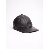 Pure Leather Cap With Adjustable Clip-Brown