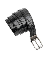 Mens 2in1 Croc Textured Style Reversible Leather Belt