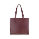 Everyday Women's Leather Zipper Tote Bag-Maroon Oak
