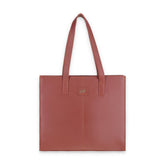 Everyday Women's Leather Zipper Tote Bag-Tan Brown
