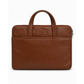The Founder Ultra Slim Leather Laptop Bag-Tan Brown