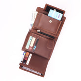 Compact Leather Wallet-brown
