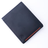 Mens Pure Leather Wallet Bifold TAN BRN stripe