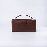 Nova-Womens Handle Leather Clutch Wallet-Brown