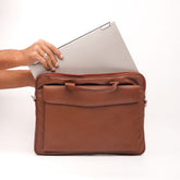 Parker Slim Leather Laptop Bag-Tan