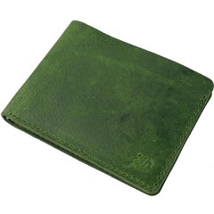 Mens Genuine Vintage Leather Wallet-OLIVE GREEN S3