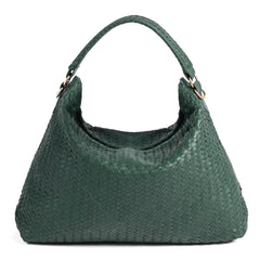 Handmade Woven Original Leather Bag-Green