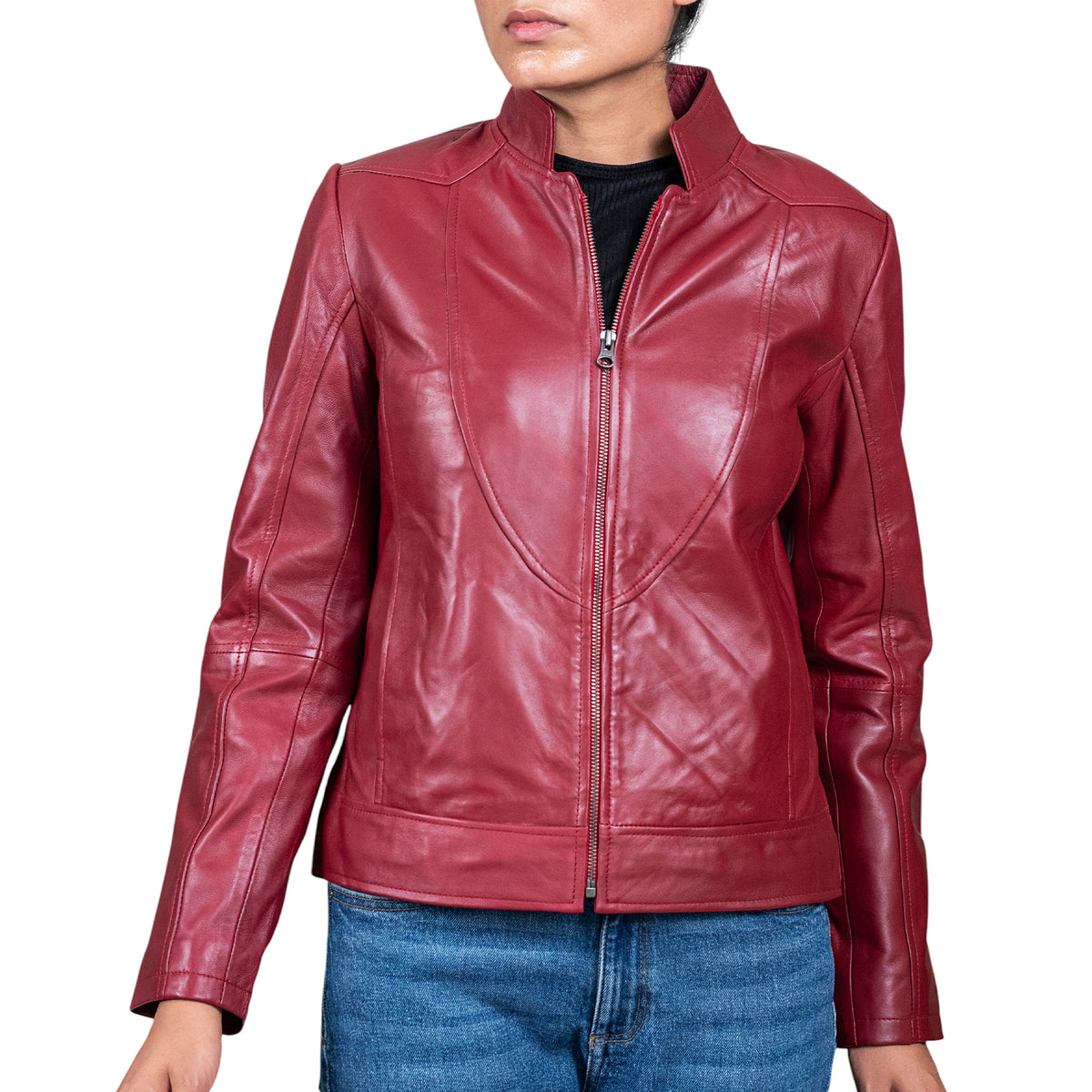 Womens Sofie Casual Leather Jacket