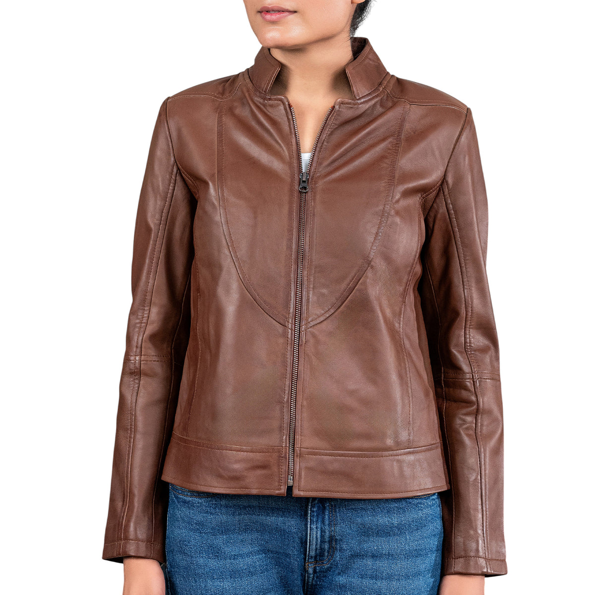 Womens Sofie Casual Leather Jacket