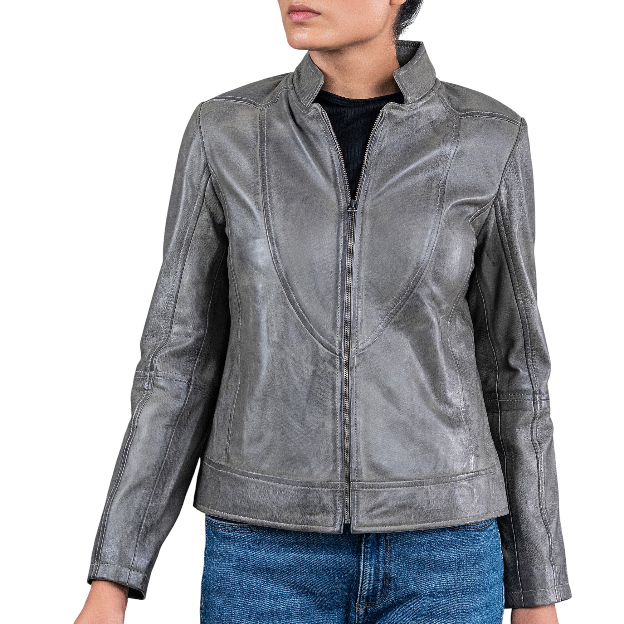 Womens Sofie Casual Leather Jacket