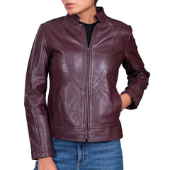 Womens Sofie Casual Leather Jacket