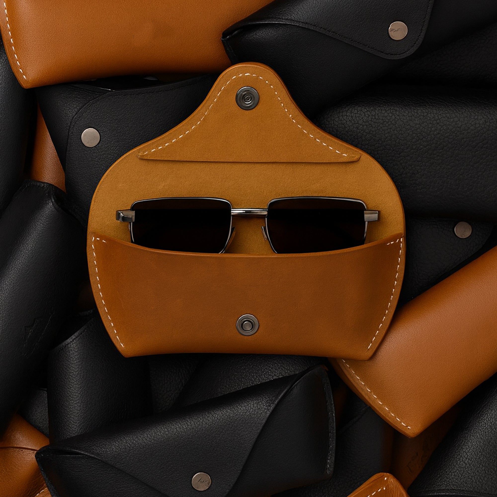 Vintage Leather Eyewear Pouch Classic Protective Case