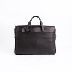 The Founder Ultra Slim Leather Laptop Bag-Dark Brown