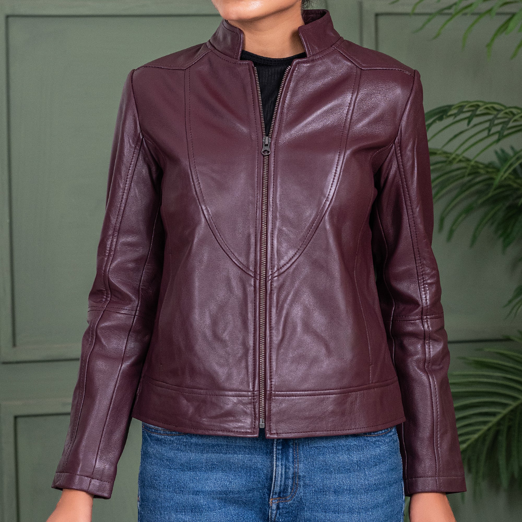 Womens Sofie Casual Leather Jacket