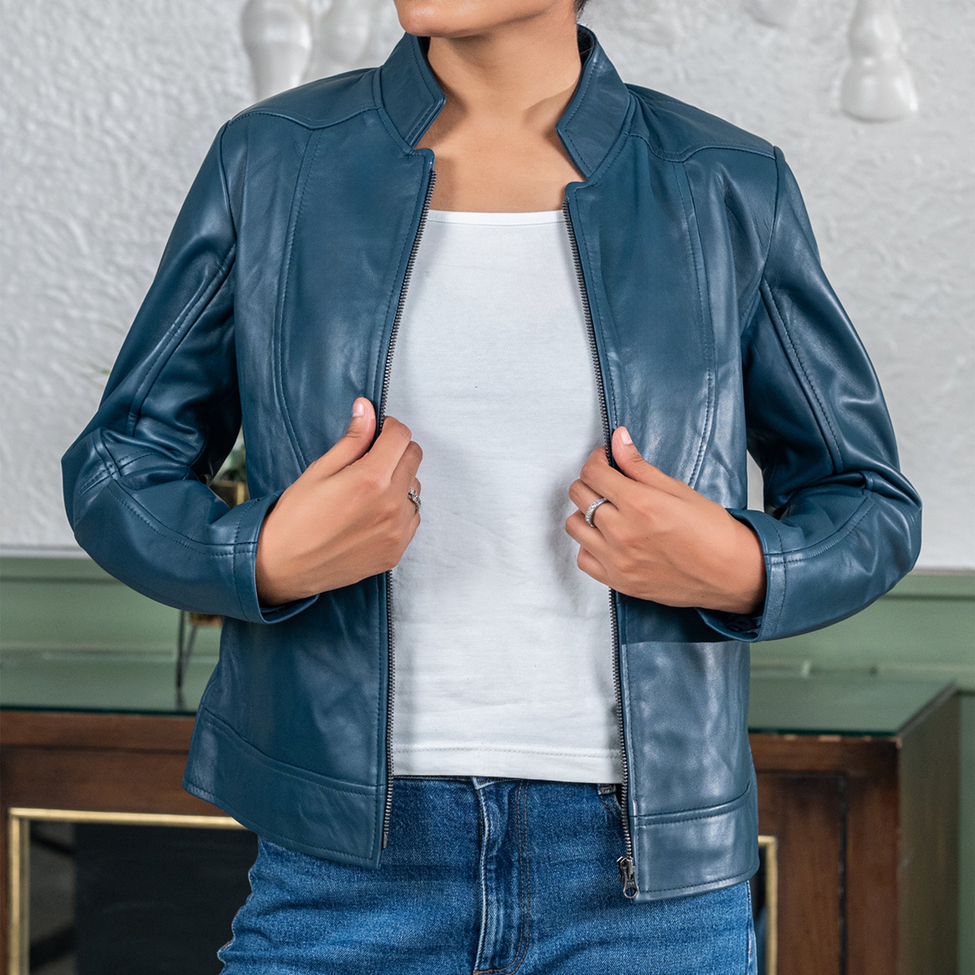 Womens Sofie Casual Leather Jacket