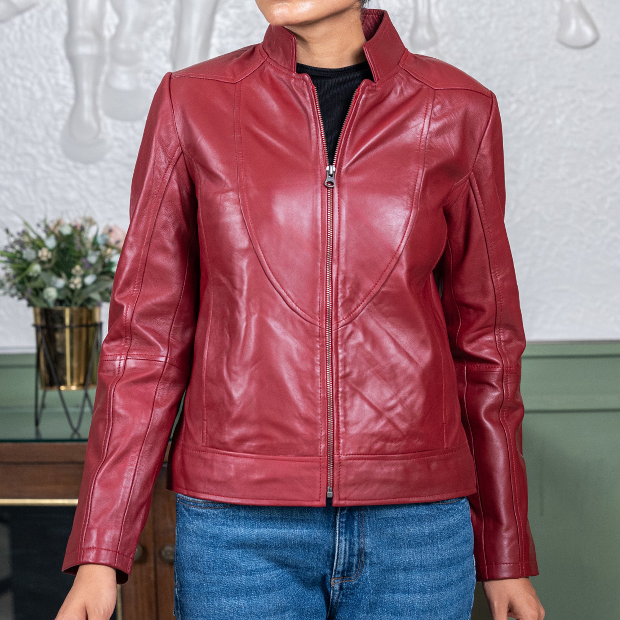 Womens Sofie Casual Leather Jacket