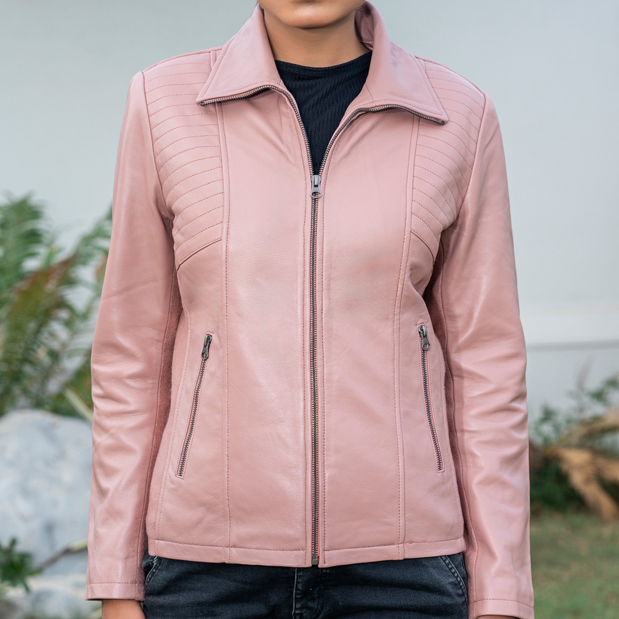 Marina Fleece Lined Women’s Real Leather Jacket