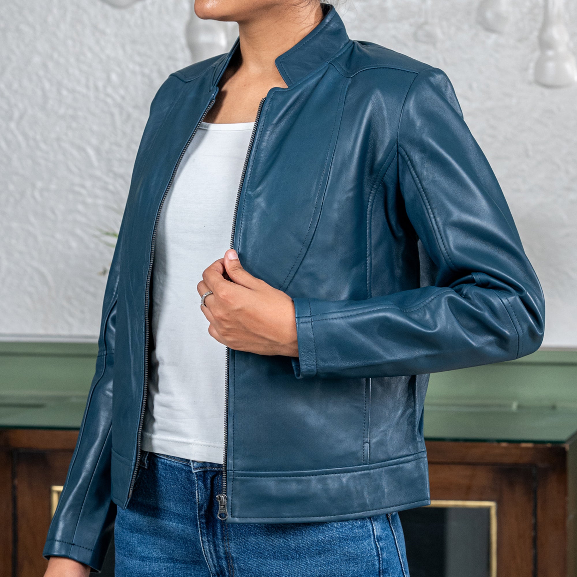 Womens Sofie Casual Leather Jacket