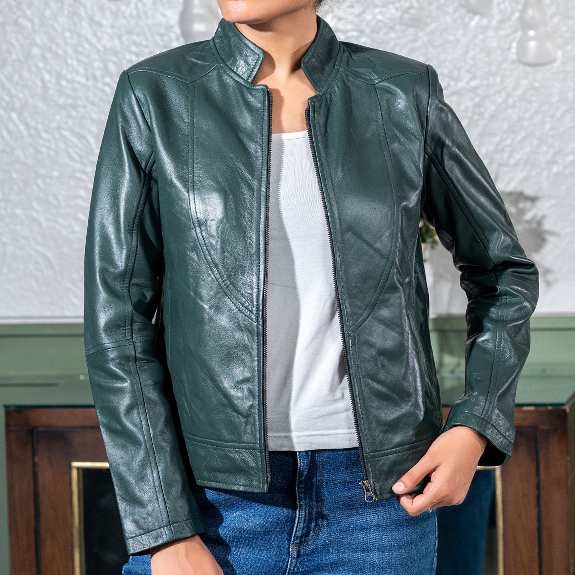 Womens Sofie Casual Leather Jacket