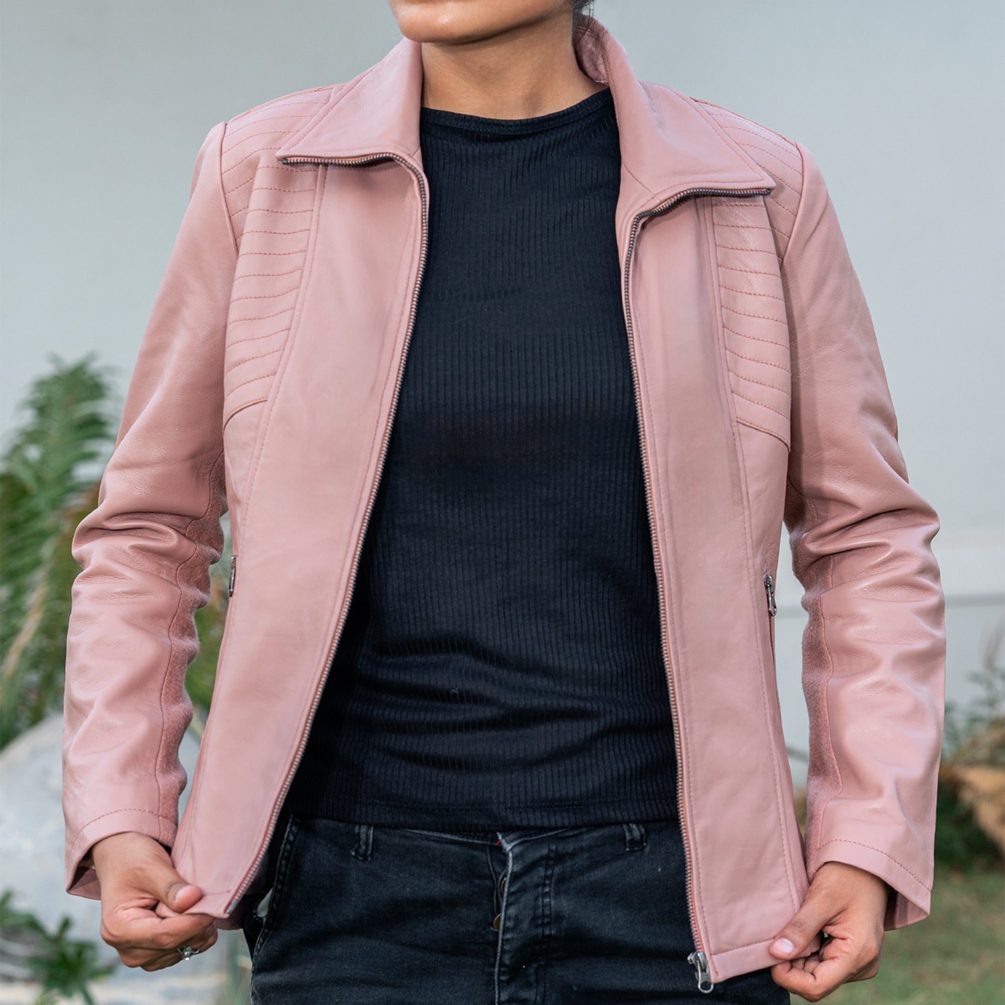 Marina Fleece Lined Women’s Real Leather Jacket