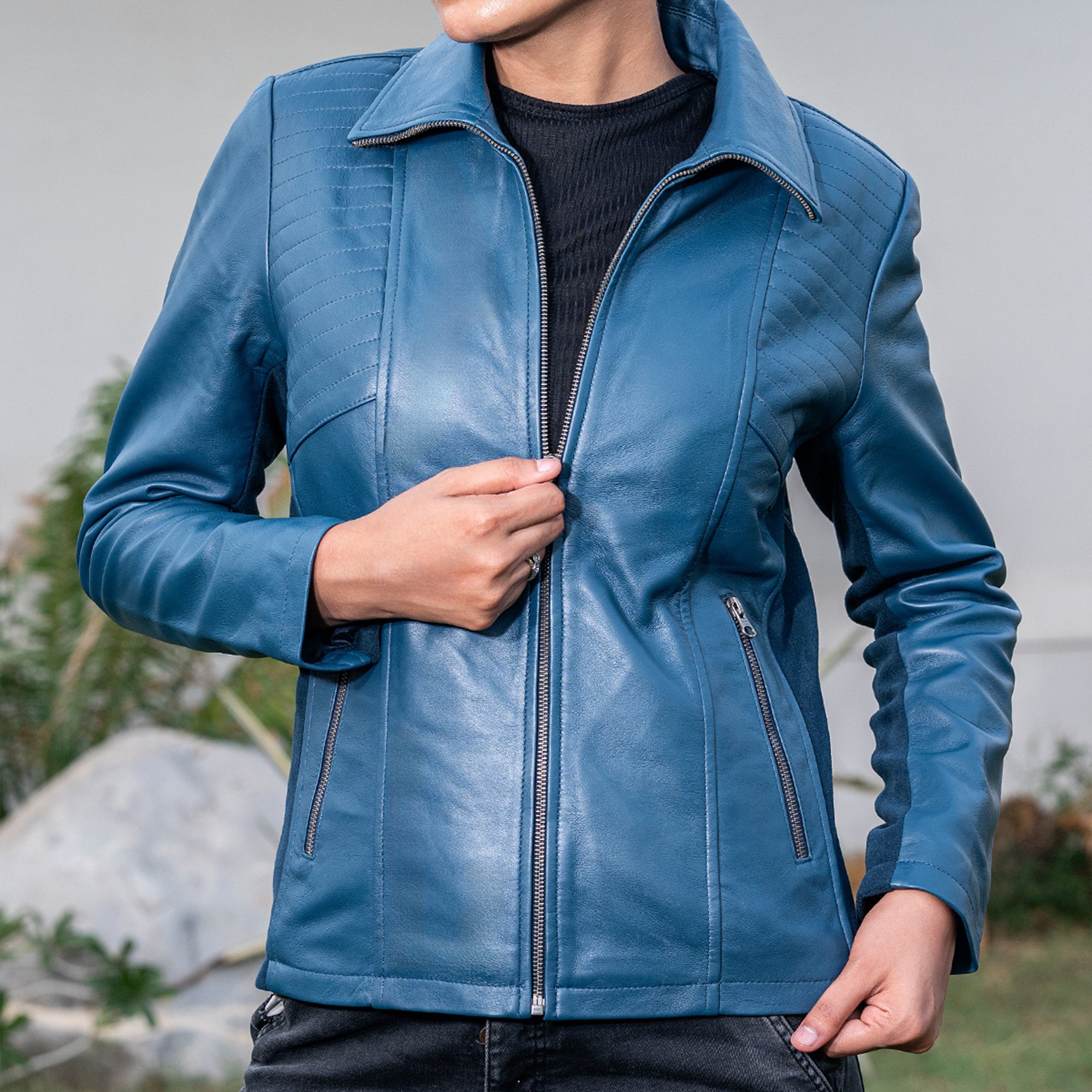 Marina Fleece Lined Women’s Real Leather Jacket