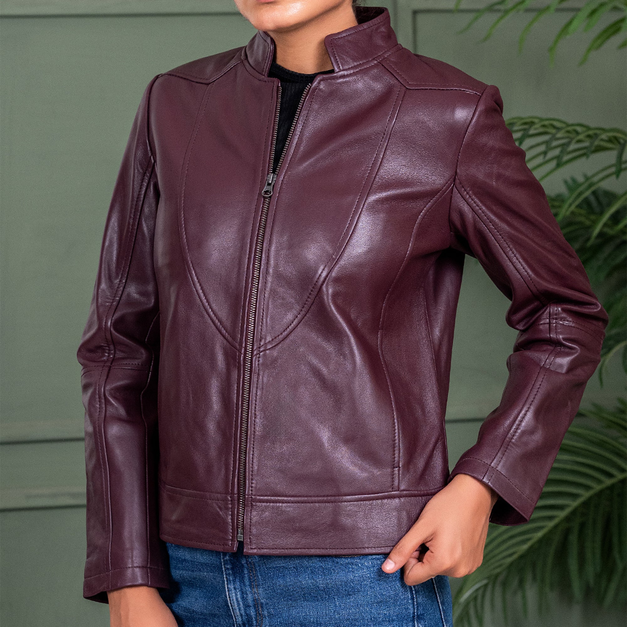 Womens Sofie Casual Leather Jacket