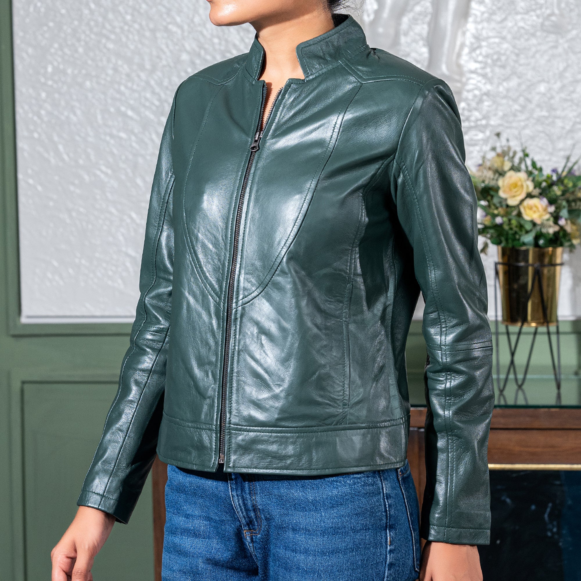 Womens Sofie Casual Leather Jacket