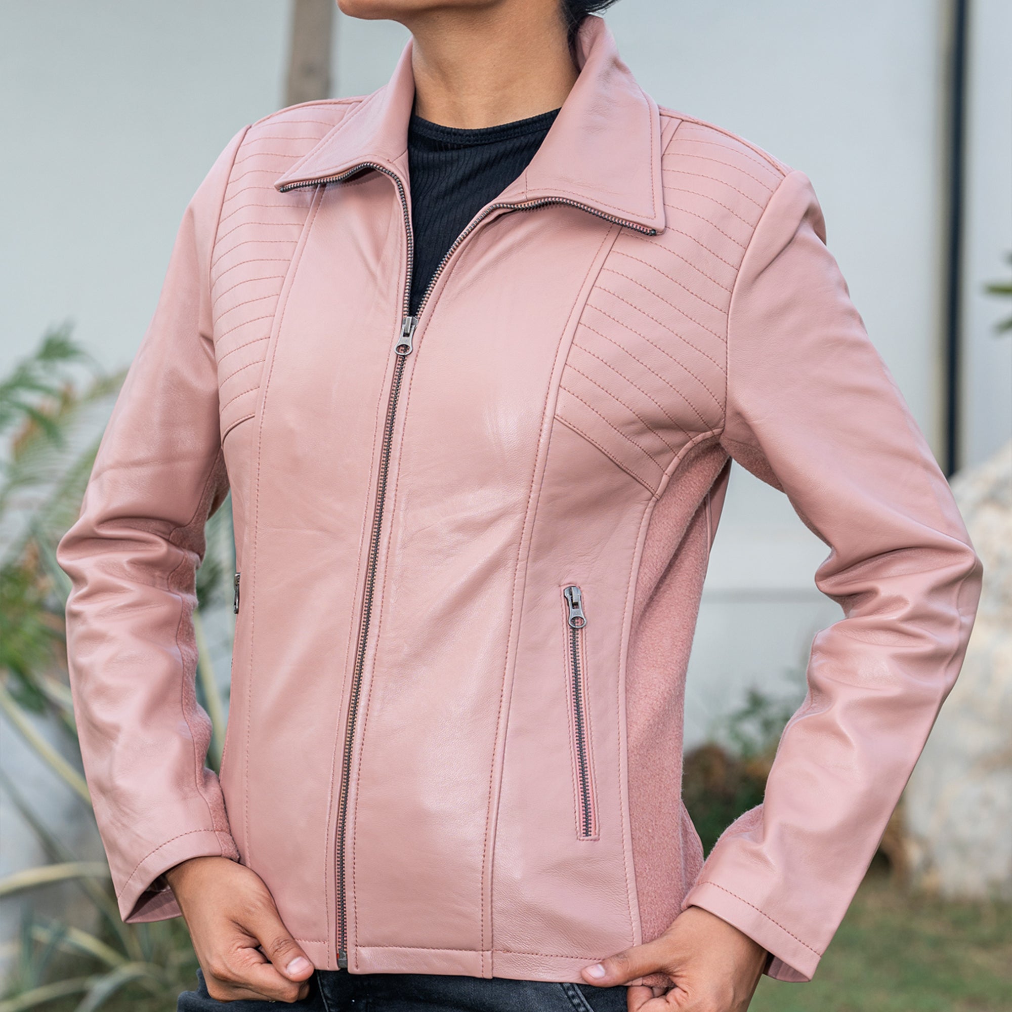 Marina Fleece Lined Women’s Real Leather Jacket