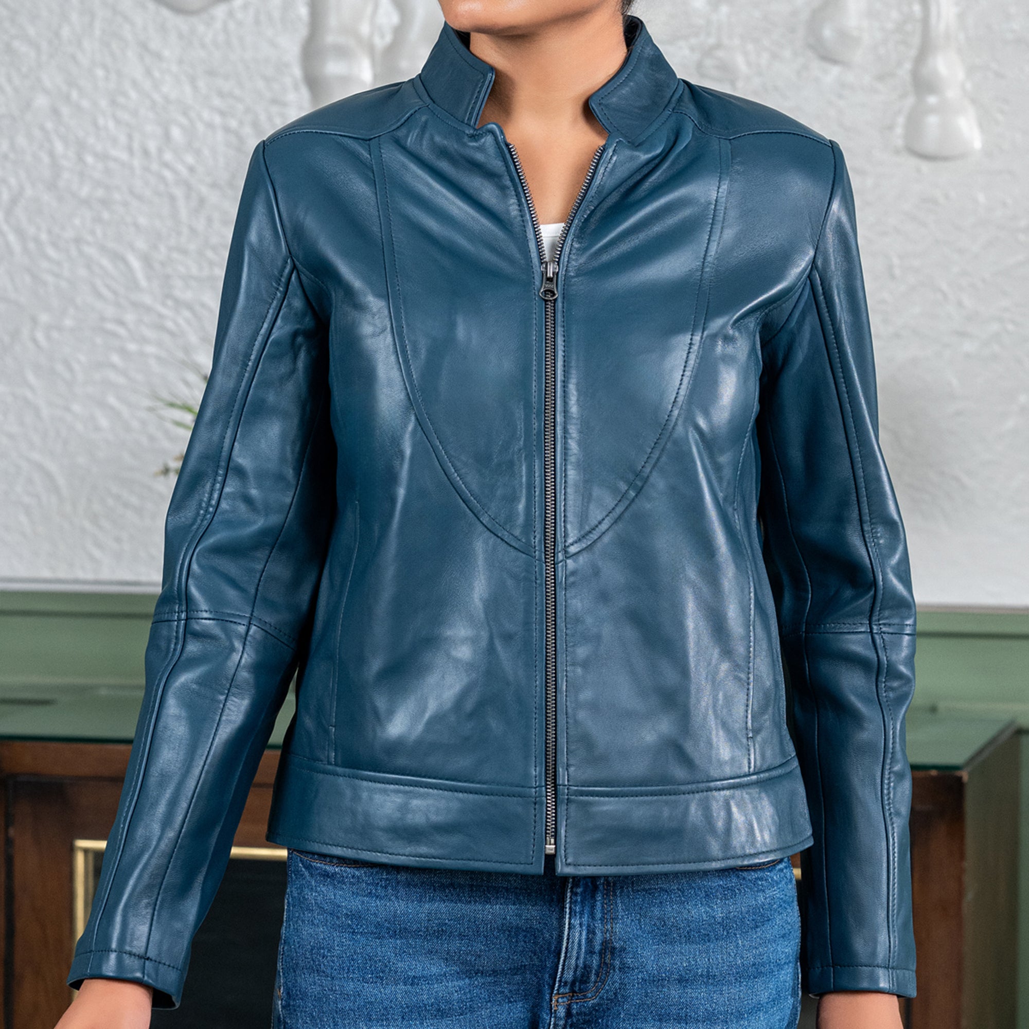 Womens Sofie Casual Leather Jacket