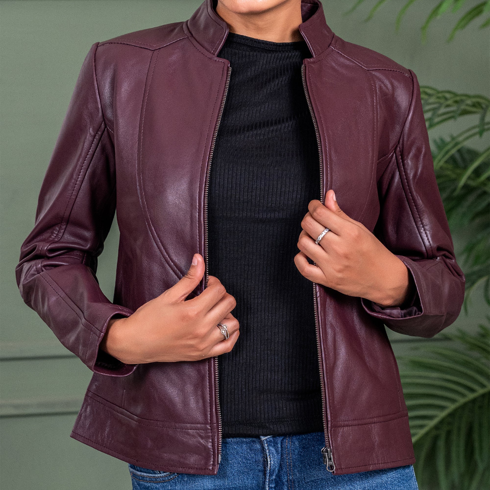 Womens Sofie Casual Leather Jacket