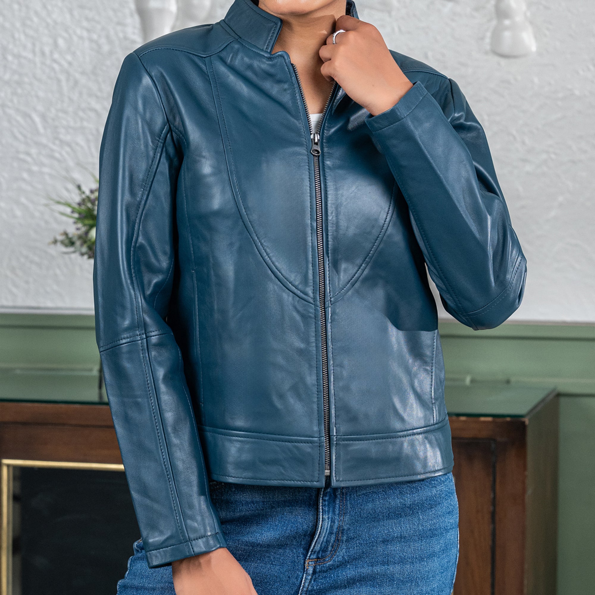 Womens Sofie Casual Leather Jacket