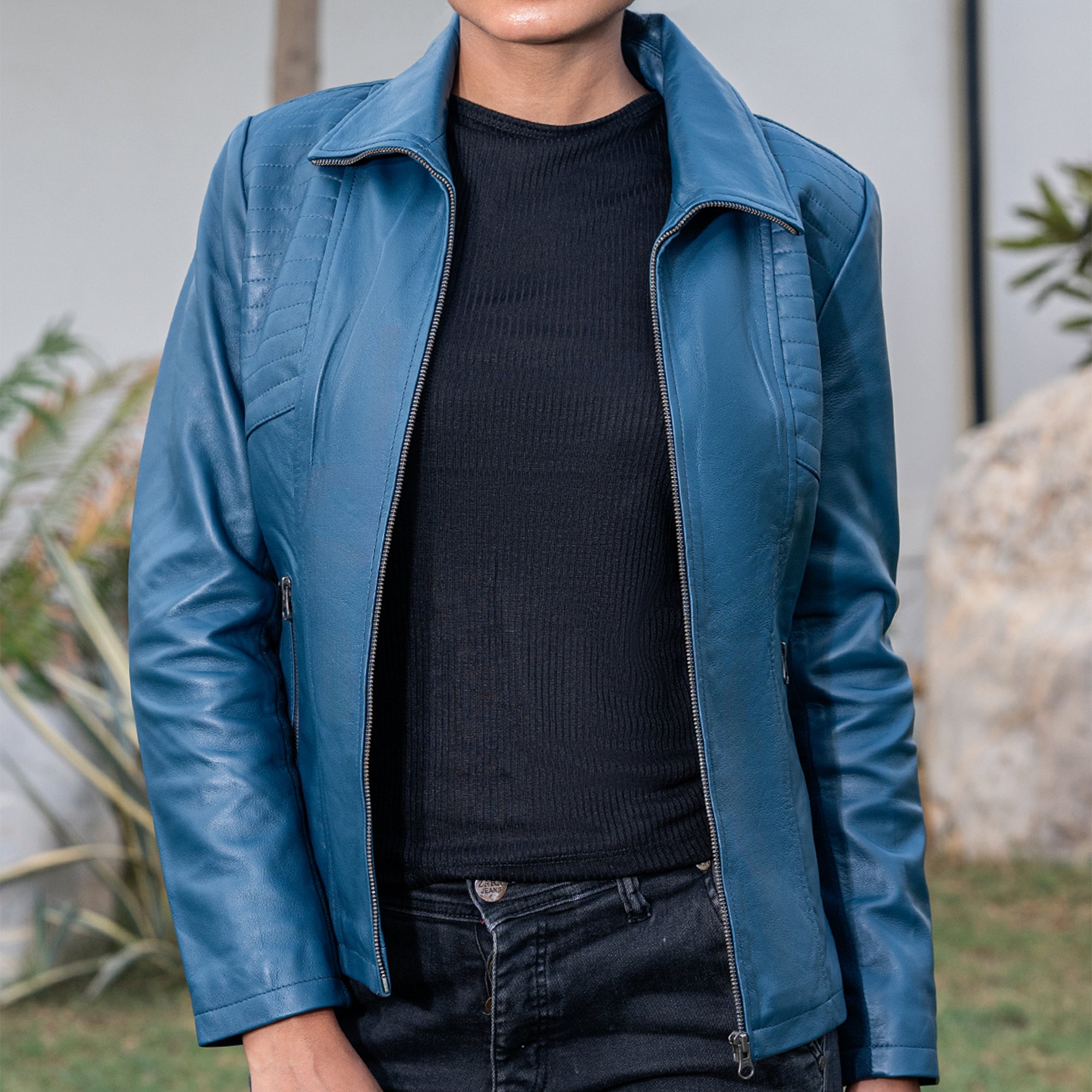 Marina Fleece Lined Women’s Real Leather Jacket