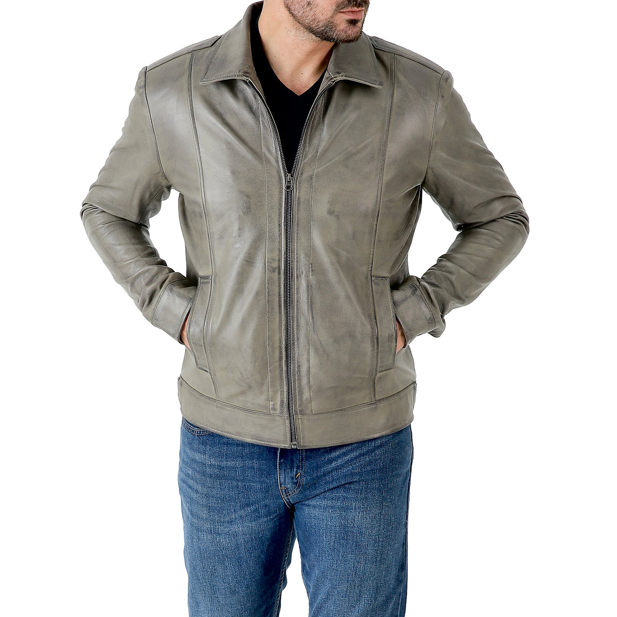 Jild Men's Classic Leather Jacket