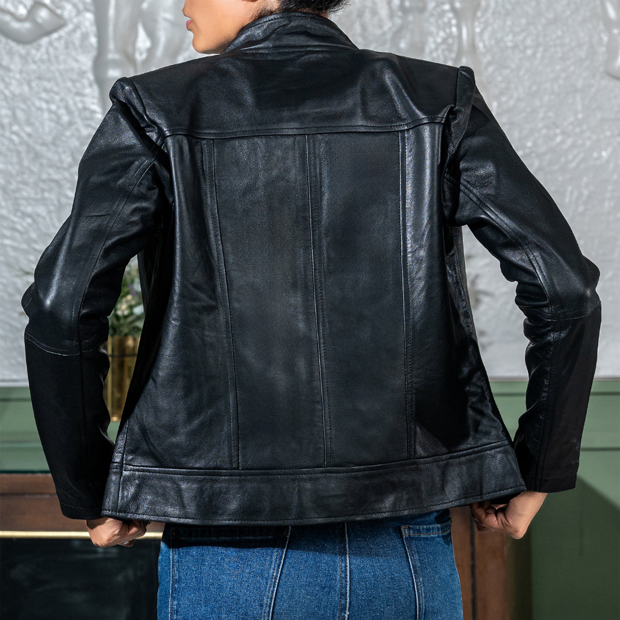 Womens Sofie Casual Leather Jacket