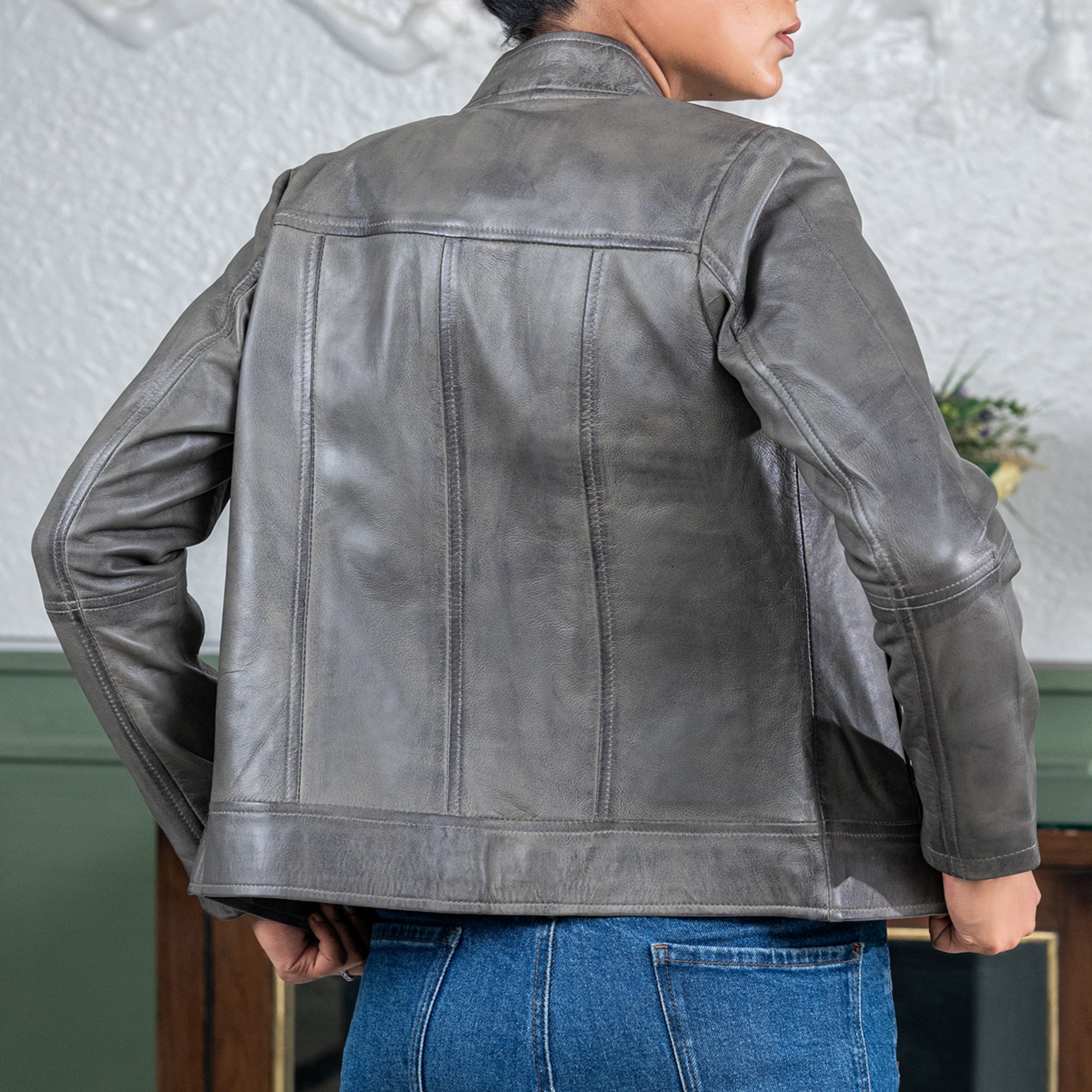 Womens Sofie Casual Leather Jacket