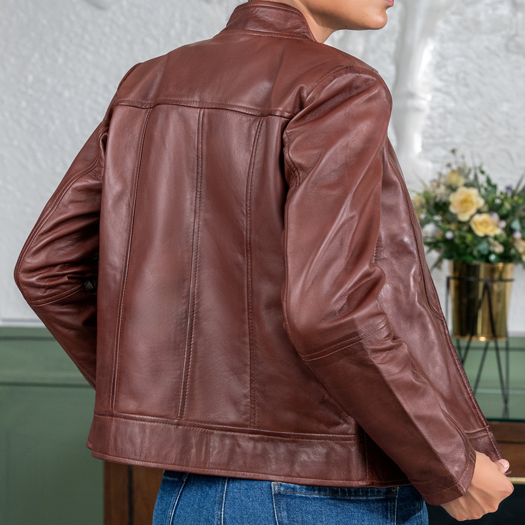 Womens Sofie Casual Leather Jacket
