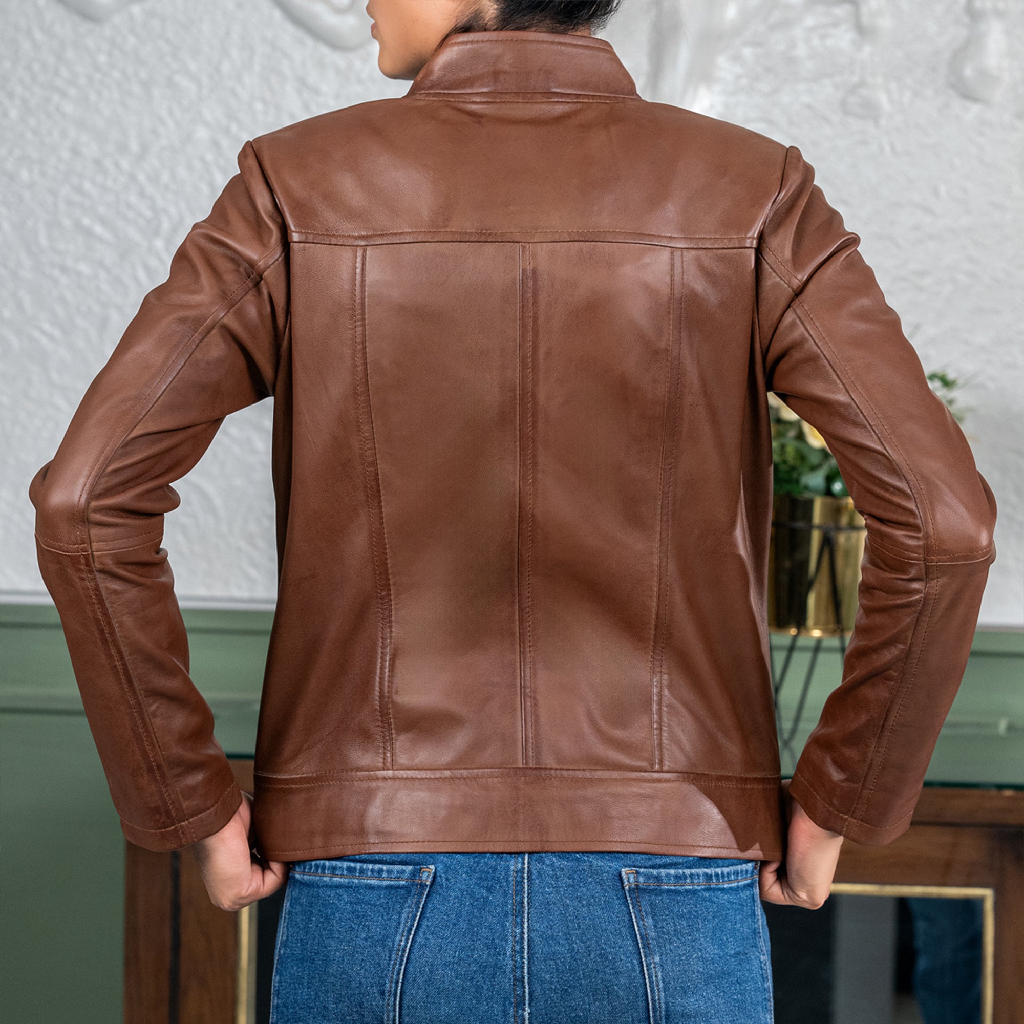 Womens Sofie Casual Leather Jacket