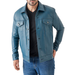 Men’s Leather Trucker Jacket