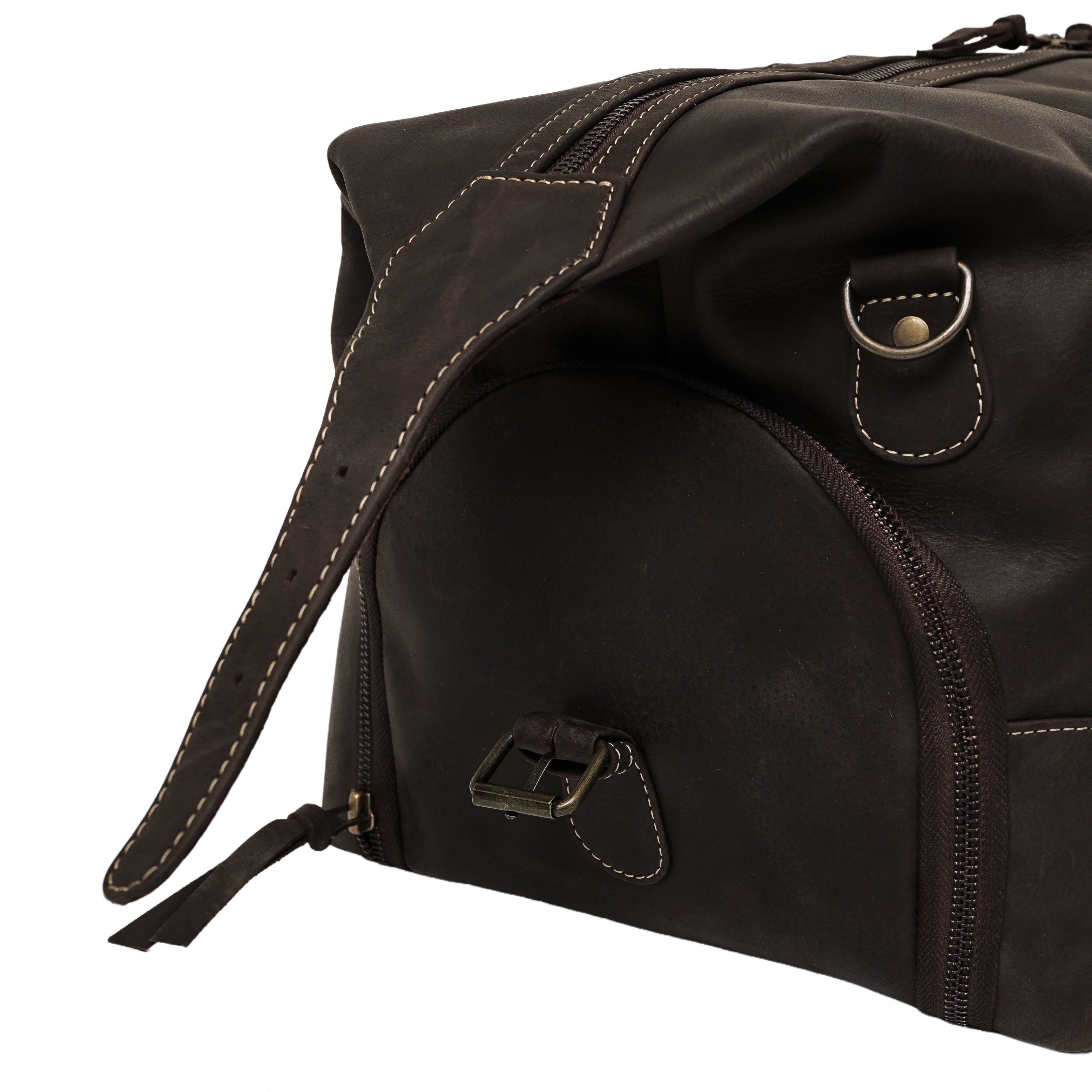 The Weekender Travel Leather Duffle Bag-Dark Brown