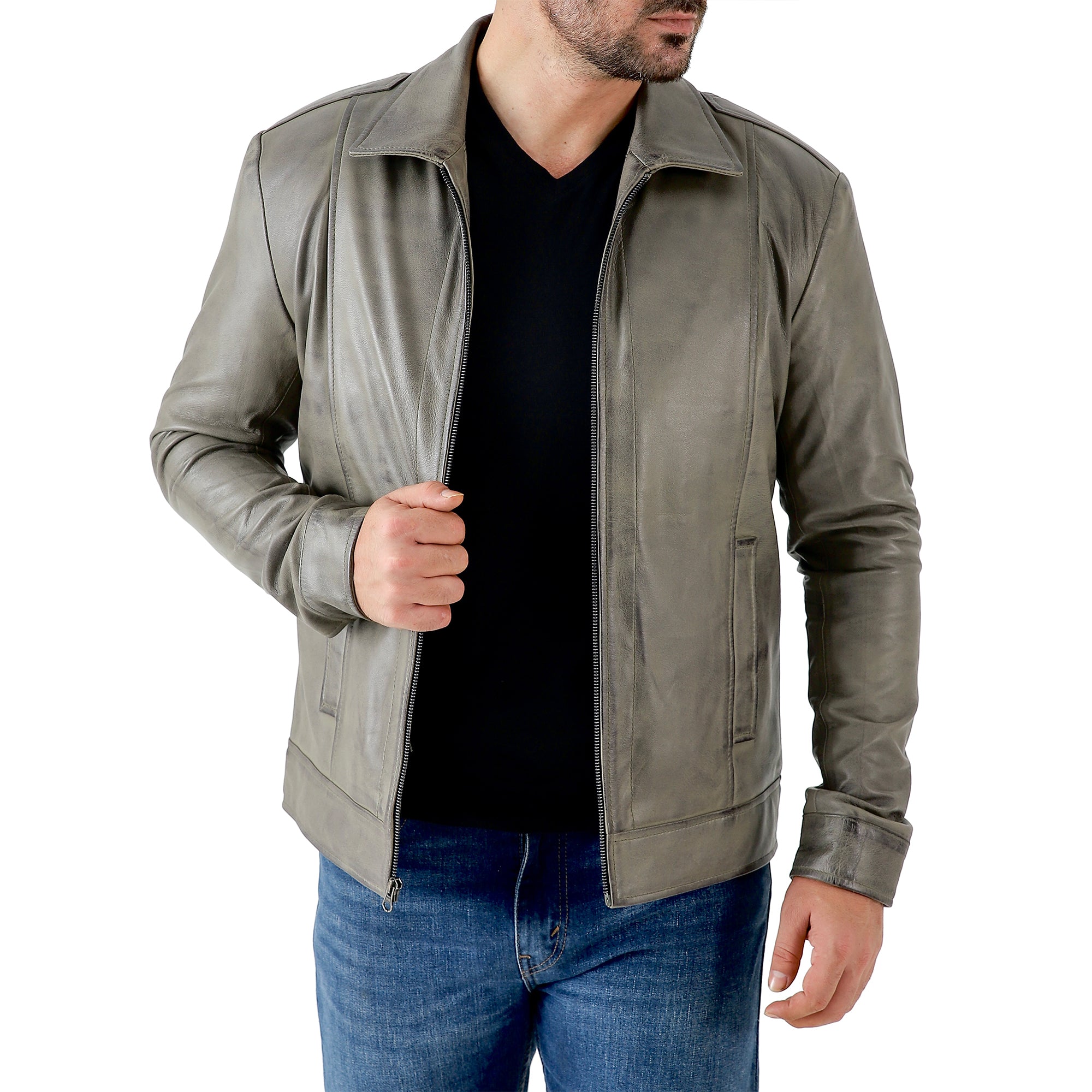 Jild Men's Classic Leather Jacket