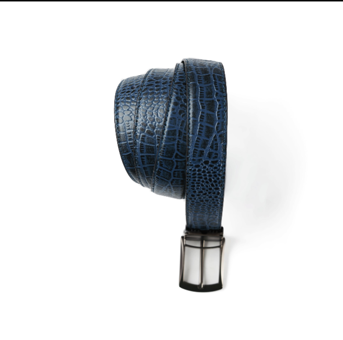 Mens 2in1 Croc Textured Style Reversible Leather Belt