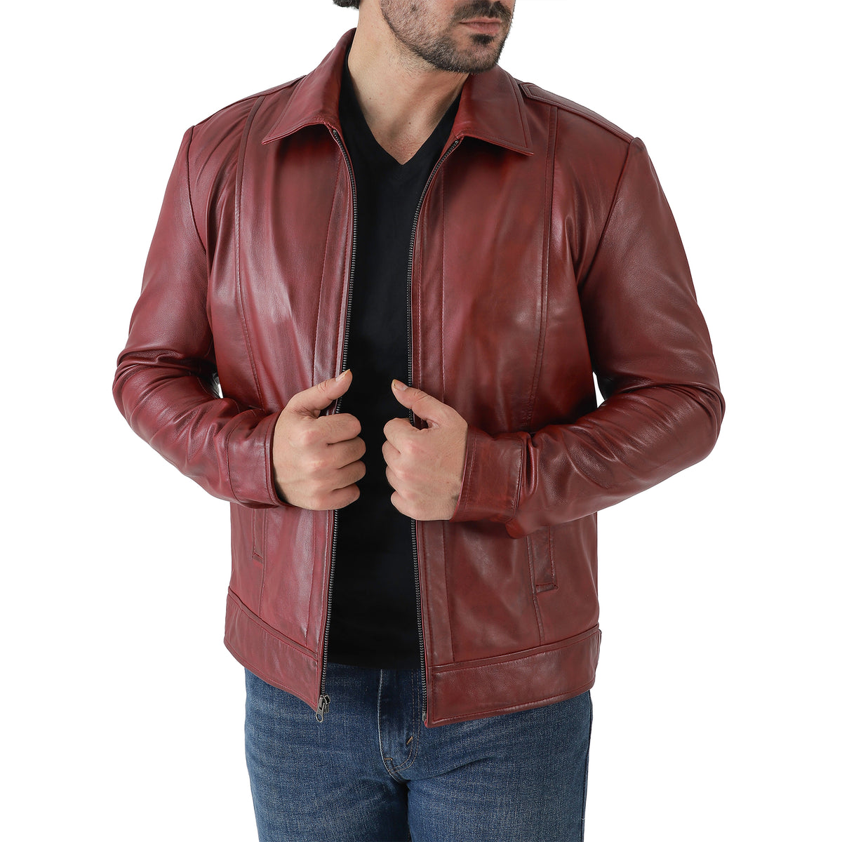 Jild Men's Classic Leather Jacket