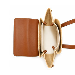 Jute Charm Flapover Bag