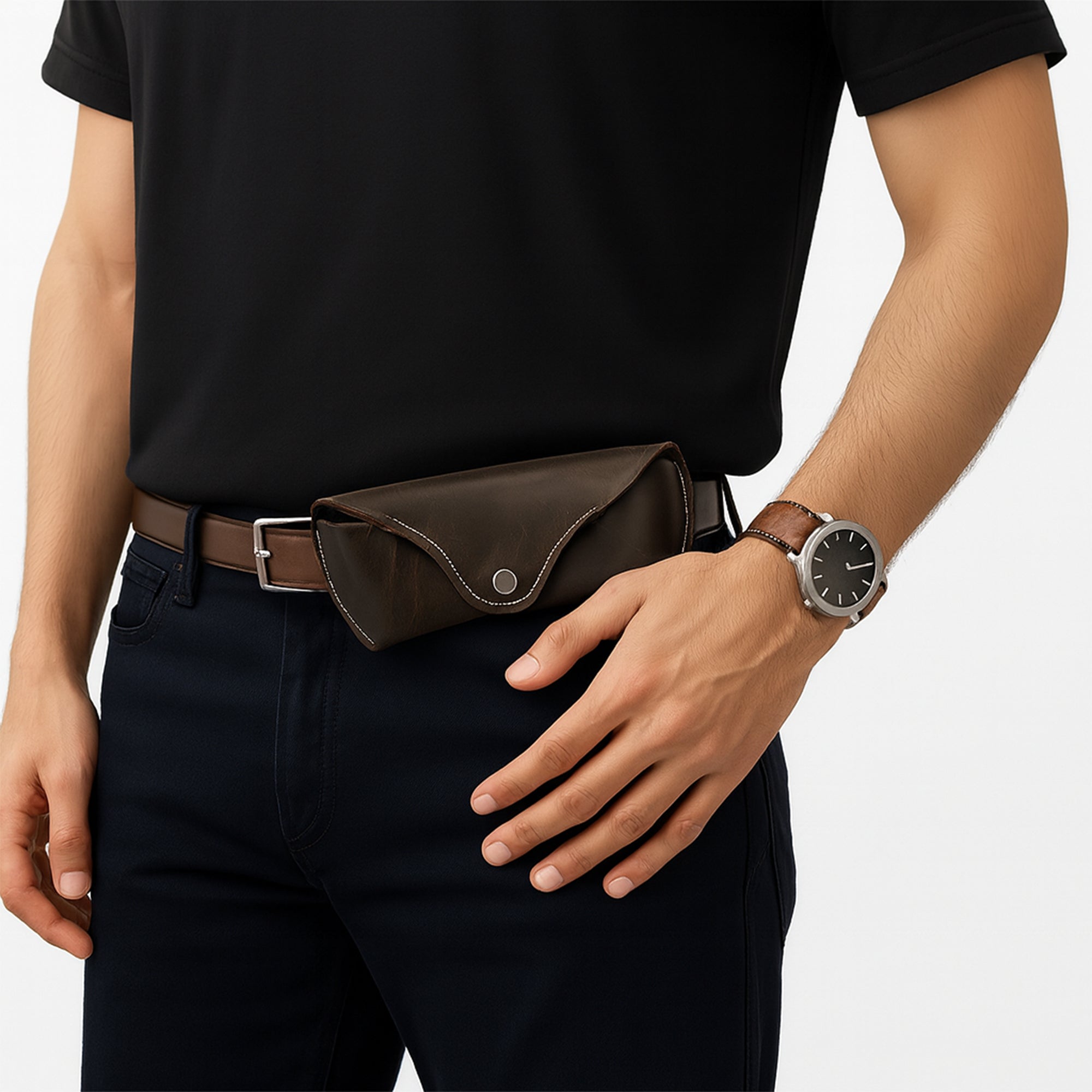 Vintage Leather Eyewear Pouch Classic Protective Case