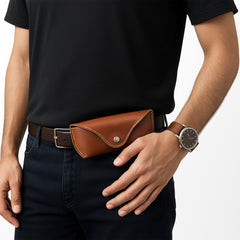 Vintage Leather Eyewear Pouch Classic Protective Case