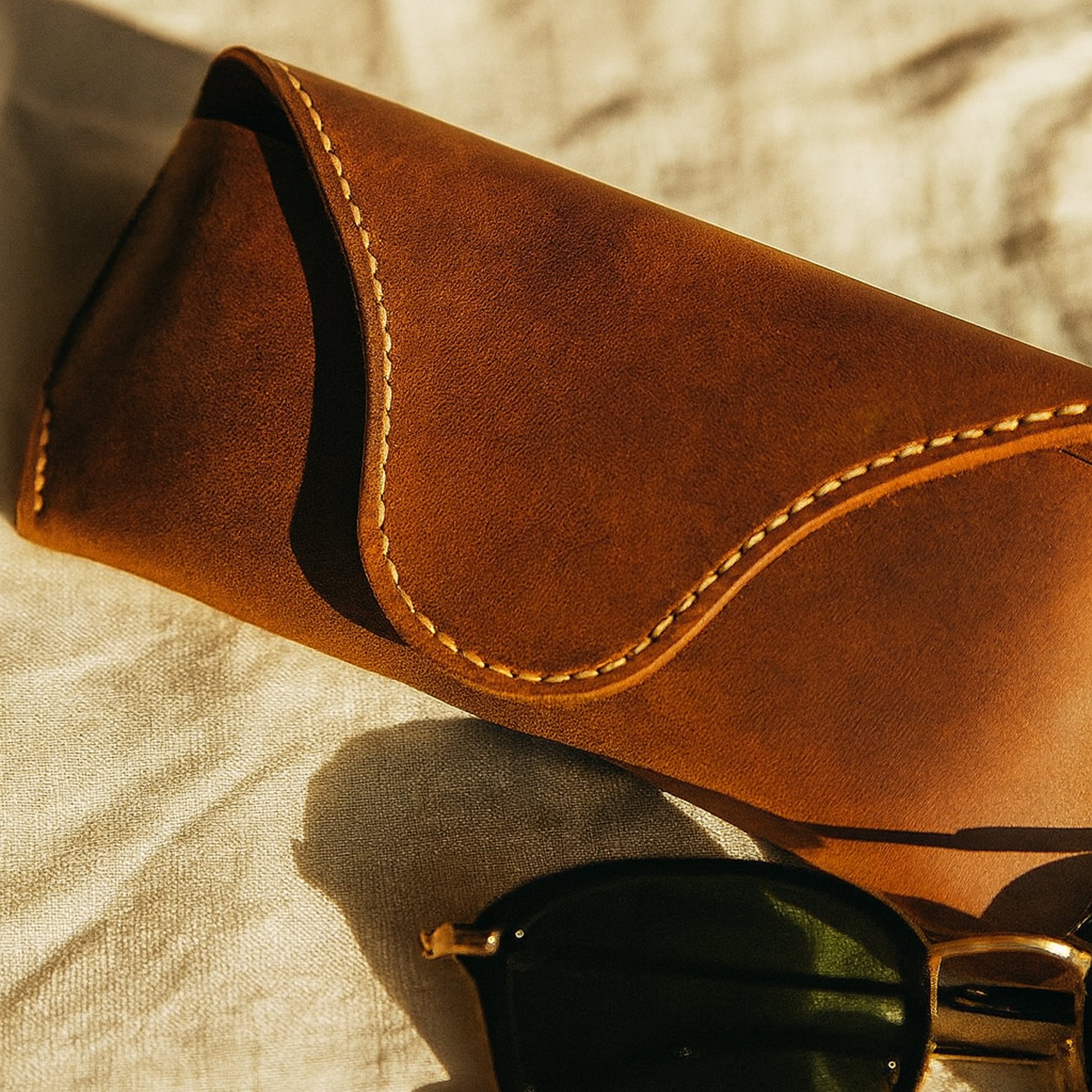 Vintage Leather Eyewear Pouch Classic Protective Case