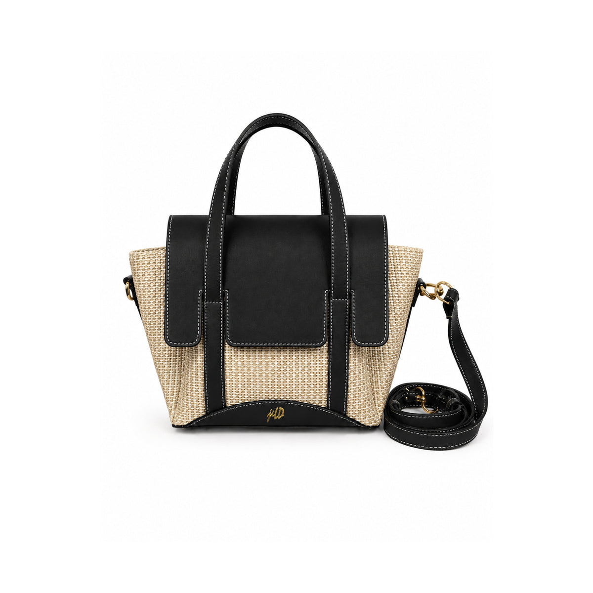 Jute Charm Flapover Bag
