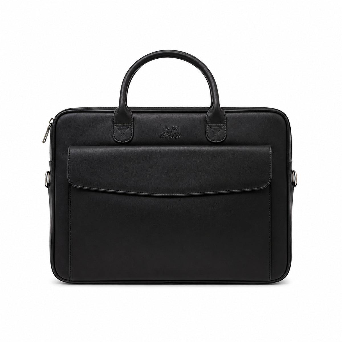 Parker Slim Leather Laptop Bag-Black