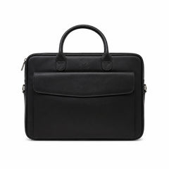 Parker Slim Leather Laptop Bag-Black